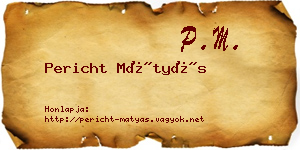 Pericht Mátyás névjegykártya